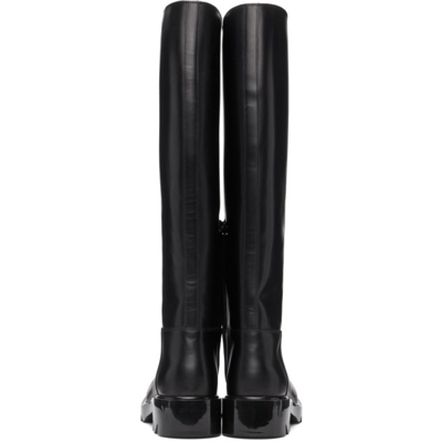 Shop Bottega Veneta Black Strut Tall Boots In 1000 Black