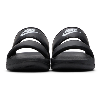 Shop Nike Black Offcourt Duo Slides In Black/white-black