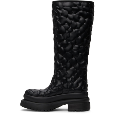 Shop Valentino Black Atelier 03 Rose Edition Tall Boots In 0no Black