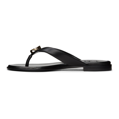 GIVENCHY BLACK G CHAIN BUCKLE FLAT SANDALS 