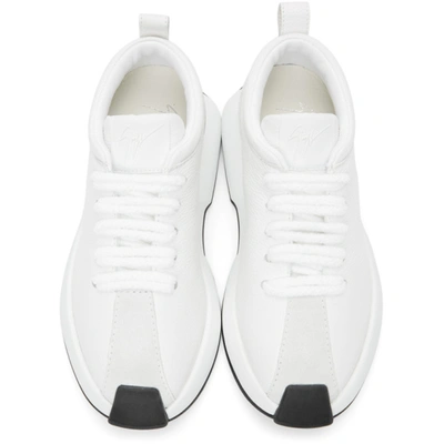 Shop Giuseppe Zanotti White Ferox Low Sneakers