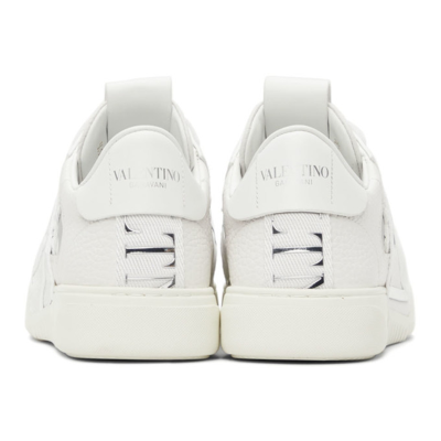 Shop Valentino White 'vltn' Band Low Sneakers In 0n8 White/s