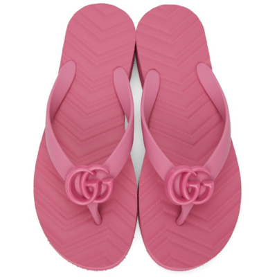 Shop Gucci Pink Gg Chevron Sandals In 5609 Pi.trop.flo/pi.