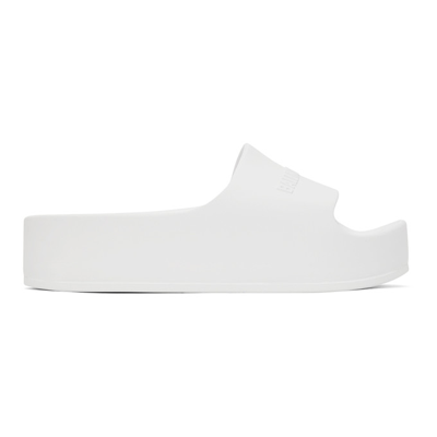 Balenciaga White Chunky Platform Sandals In 9000 Optical White