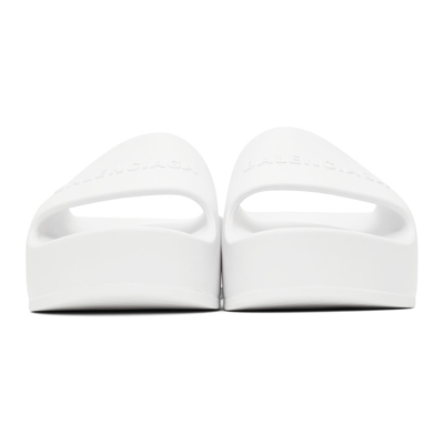 Balenciaga White Chunky Platform Sandals In 9000 Optical White