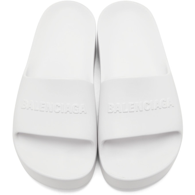 Balenciaga White Chunky Platform Sandals In 9000 Optical White