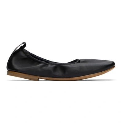 Shop Lanvin Black Nappa Leather Ballerina Flats In 10 Black