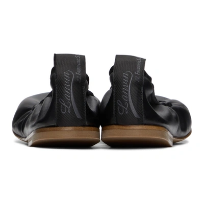 Shop Lanvin Black Nappa Leather Ballerina Flats In 10 Black