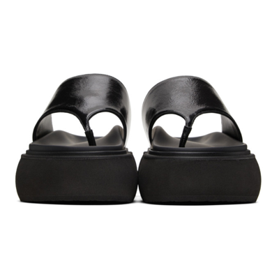 Shop Attico Selene Thong Platform Sandals In 100 Black