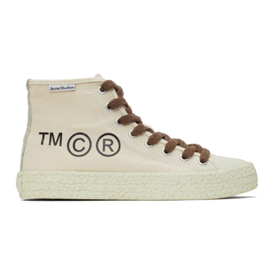 Shop Acne Studios Off-white Ballow High Sneakers In Cgg Off White/off Wh