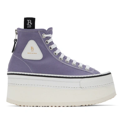 Shop R13 Purple Platform High-top Sneakers In Lilac