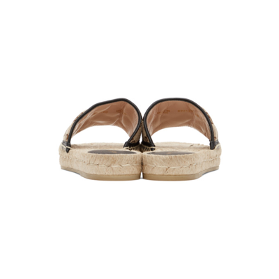 Shop Gucci Beige Canvas Gg Espadrille Sandals In 9765 Beige Ebony/ner