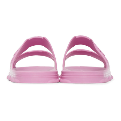 Shop Gcds Pink Rubber Slider Sandals In 06 Pink