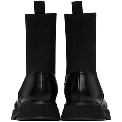 Shop Nina Ricci Black Leather Ankle Boots In U9000 Black