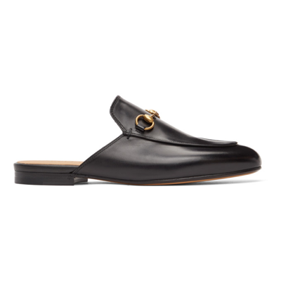 Shop Gucci Black Princetown Classic Loafers In 1000 Nero