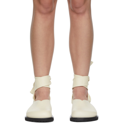 Shop Jil Sander Birkenstock Edition Velan Clog Sandals In Cream Calf