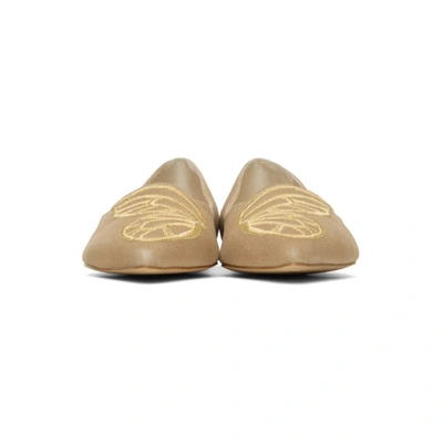 Shop Sophia Webster Beige Butterfly Ballerina Flats In Camel