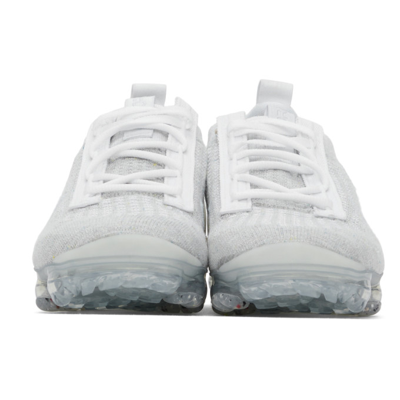 Shop Nike Grey Air Vapormax 2021 Flyknit Sneakers In 100 White/white-pure