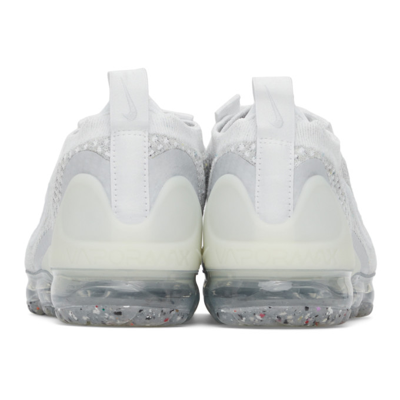 Shop Nike Grey Air Vapormax 2021 Flyknit Sneakers In 100 White/white-pure