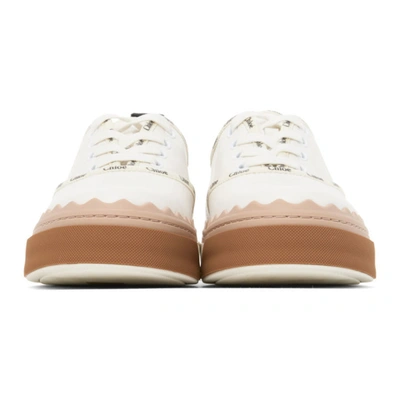Shop Chloé White Lauren Sneakers In 90z White Beige
