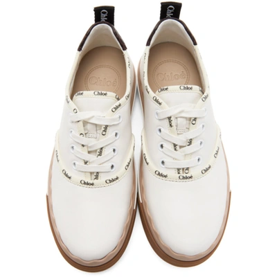 Shop Chloé White Lauren Sneakers In 90z White Beige