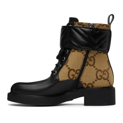 Shop Gucci Black Marmont Double G Boots In 1284 Black/ca.ebony/