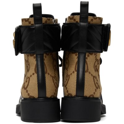 Shop Gucci Black Marmont Double G Boots In 1284 Black/ca.ebony/