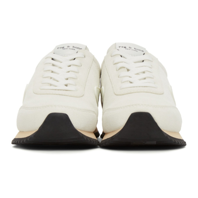 Shop Rag & Bone White Retro Runner Sneakers In Antq Wht Sd