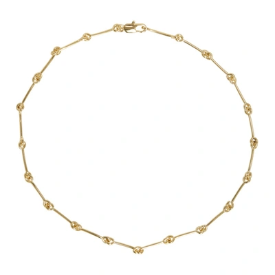 Shop Laura Lombardi Gold Treccia Necklace In Brass