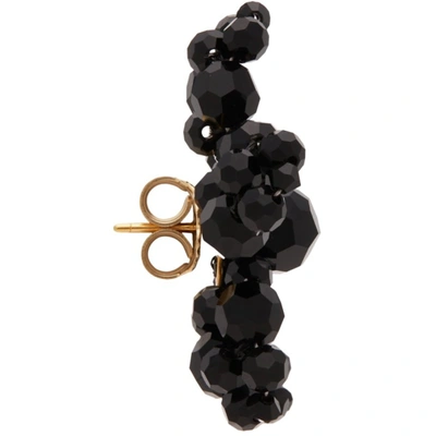 Shop Simone Rocha Black Crystal Flower Stud Earring In Jet