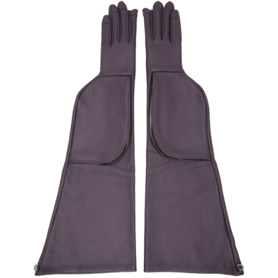 Shop Rick Owens Purple Jumbo Cargo Gloves In 46 Eggpant