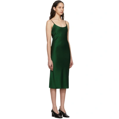 Shop Christopher Esber Green Tie Back Bias Slip Dress In Leaf