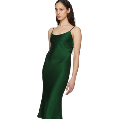 Shop Christopher Esber Green Tie Back Bias Slip Dress In Leaf