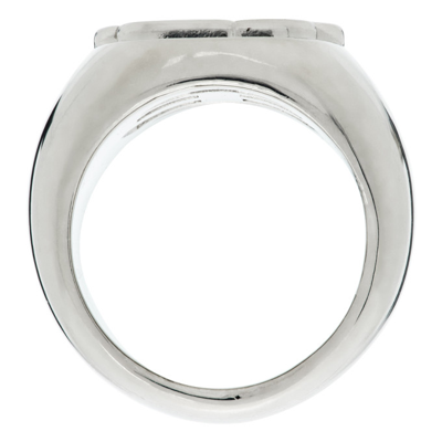 Shop Balenciaga Bb Signet Ring In 0668 Silver