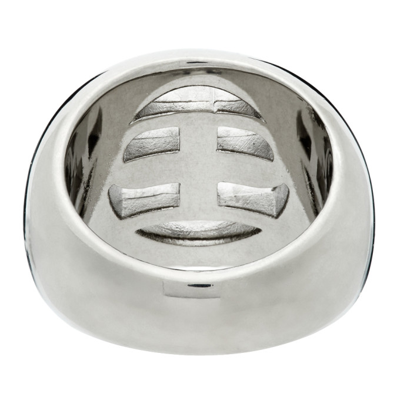 Shop Balenciaga Bb Signet Ring In 0668 Silver