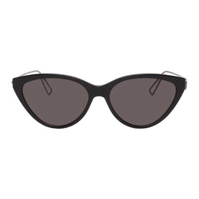 Shop Balenciaga Black Cut-out Cat-eye Sunglasses In 003 Black