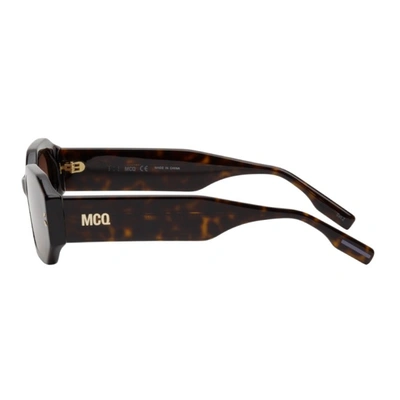 Shop Mcq By Alexander Mcqueen Brown Acetate Geometrical Sunglasses In 002 Havana