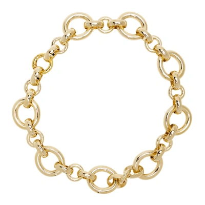 Shop Laura Lombardi Gold Calle Necklace In Brass