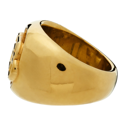 Shop Balenciaga Bb Signet Ring In 0705 Gold