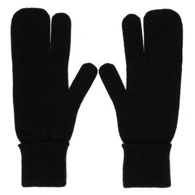Shop Maison Margiela Black Tabi Gloves In 900 Black