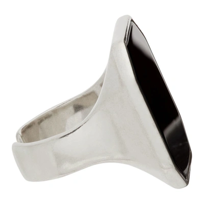 Shop Isabel Marant Silver & Black Stone Ring In Bksi Black/silver