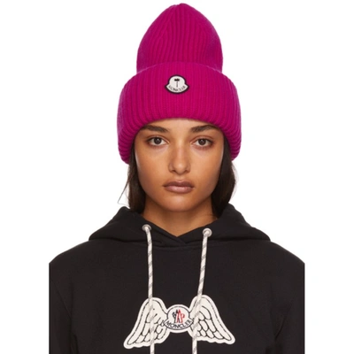 Moncler Genius 8 Moncler Palm Angels Ribbed-knit Wool Beanie In Pink |  ModeSens