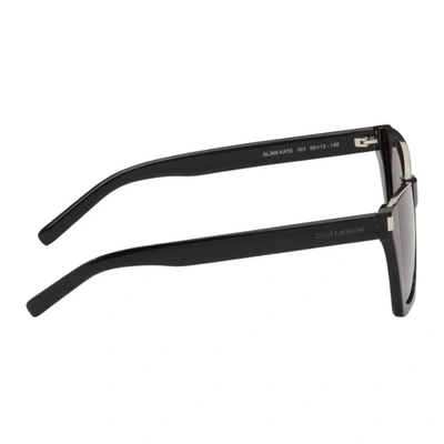 Shop Saint Laurent Black Angular Sl 369 Kate Sunglasses In 001