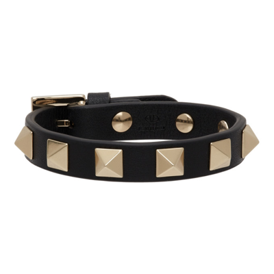 Shop Valentino Garavani Rockstud Bracelet In 0no Black