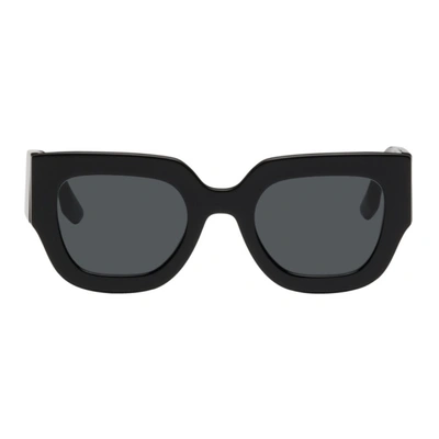 Shop Victoria Beckham Black Thick Square Sunglasses In 001 Black