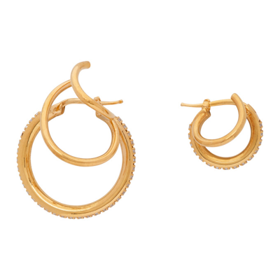 Shop Panconesi Gold Crystal Stellar Earrings In Gold/crystals