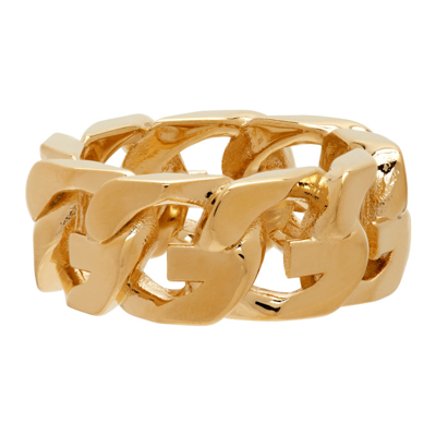 Shop Givenchy Gold G Chain Ring In 710 Golden Yellow