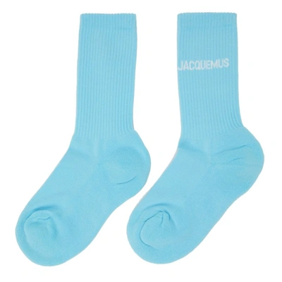 Shop Jacquemus Blue La Montagne 'les Chaussettes ' Socks In 340 Turquoi