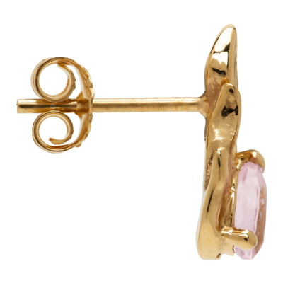 Shop Alan Crocetti Ssense Exclusive Gold Pink Micro Gem In Heat Earring In Pink Gold