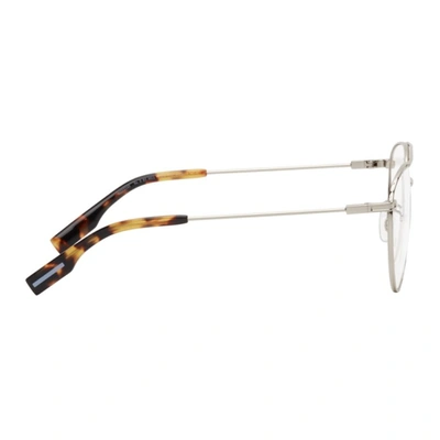 Shop Mcq By Alexander Mcqueen Silver Metal Pilot Glasses In 003 Silver